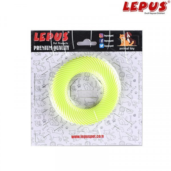 Lepus 9x9h cm Ağız ve Diş Sağlığı İçin Simit Oyuncak Sarı | Köpek Çiğneme