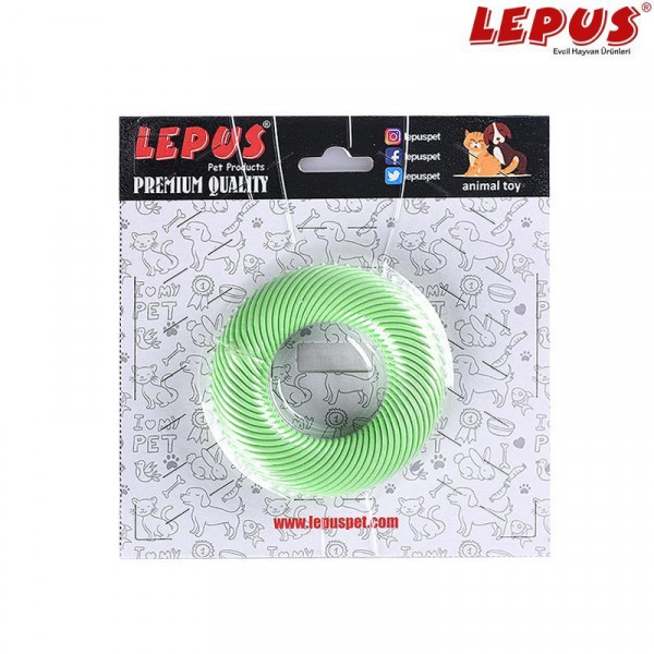 Lepus 9x9h cm Ağız ve Diş Sağlığı İçin Simit Oyuncak Yeşil | Köpek Çiğneme
