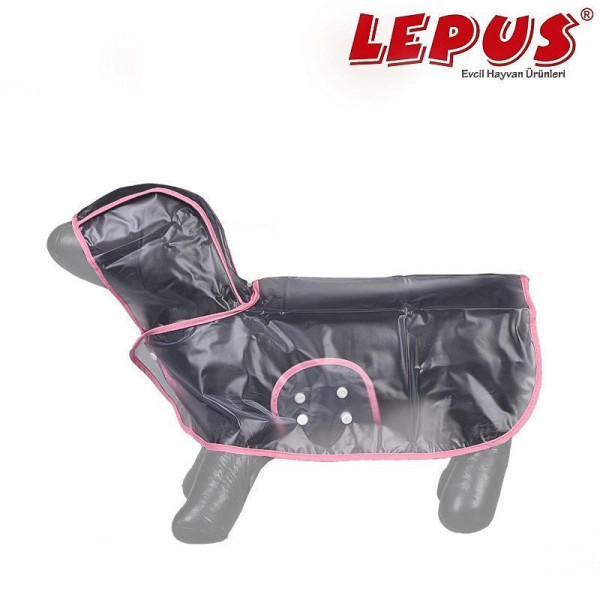 Lepus Small Şeffaf Yağmurluk Pembe 23x37x23h cm | Kedi Kıyafeti