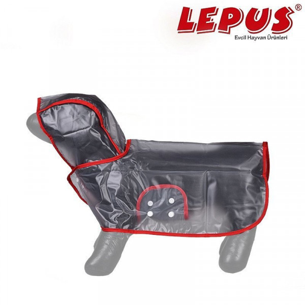 Lepus Xl Şeffaf Yağmurluk Kırmızı 35x51x35h cm | Kedi Kıyafeti