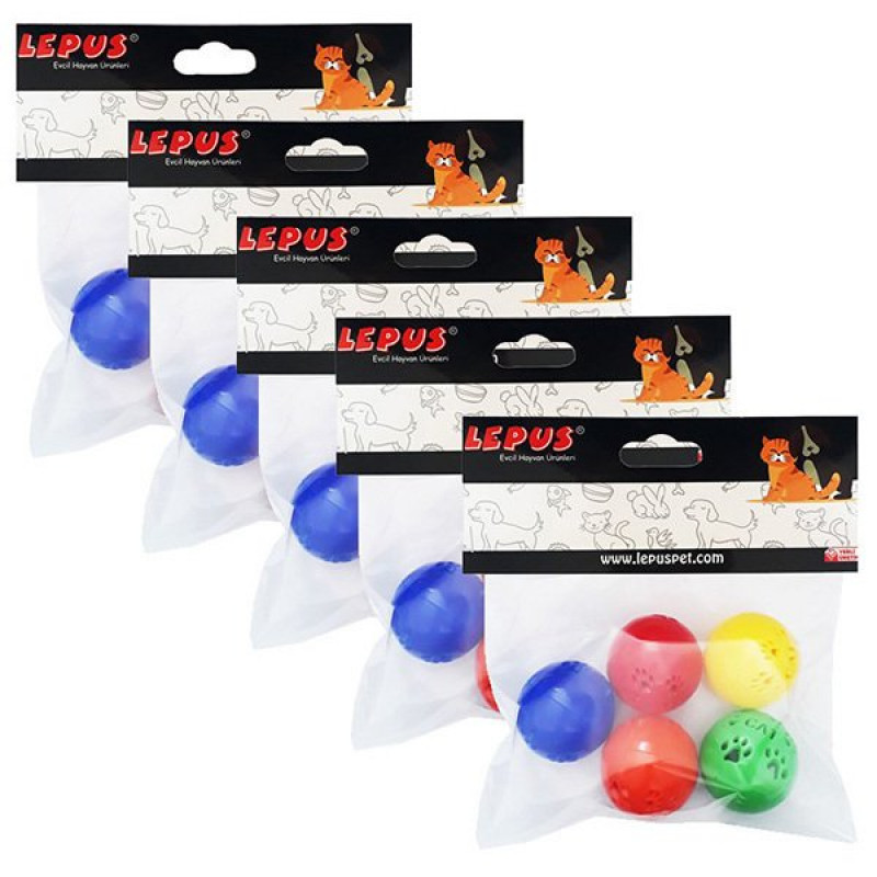 Lepus Zilli Top Pati Desen 5'Li Paket 5 Adet | Kedi Top Oyuncak Lepus Zilli Top Pati Desen 5'Li Paket 5 Adet | Kedi Top Oyuncak