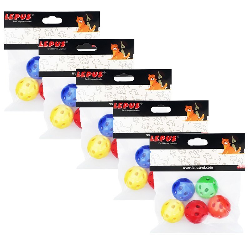 Lepus Zilli Top Yuvarlak Desen 5'Li Paket 5 Adet | Kedi Top Oyuncak Lepus Zilli Top Yuvarlak Desen 5'Li Paket 5 Adet | Kedi Top Oyuncak