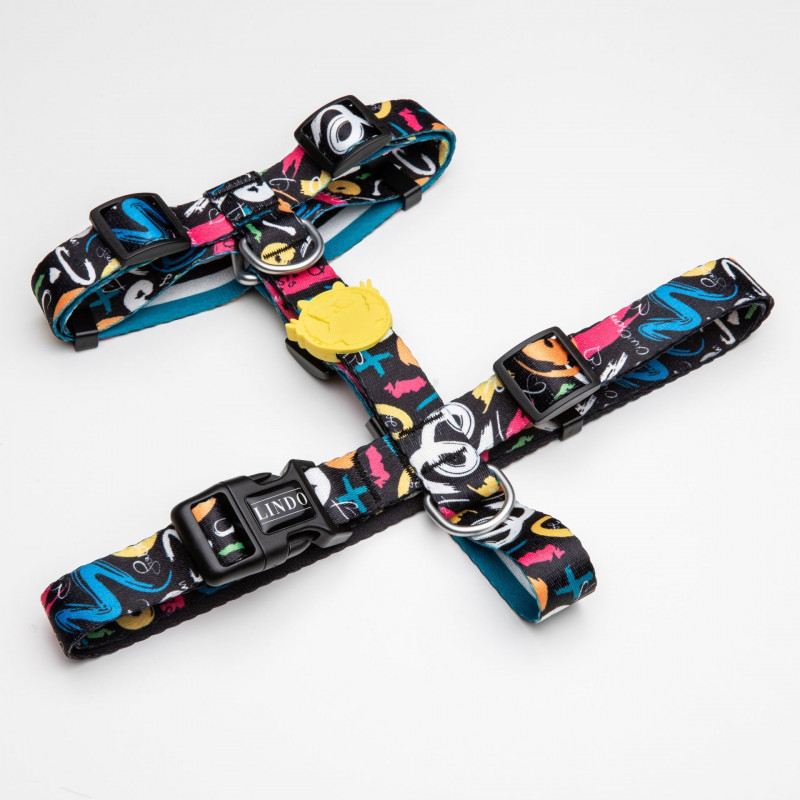 Lindo Dogs Enjoy H Tipi Köpek Göğüs Tasması Renkli Large