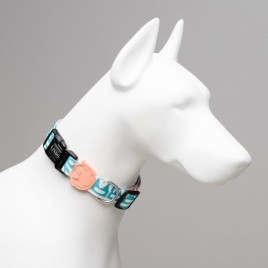 Touch Köpek Boyun Tasması Beyaz/Mavi Large