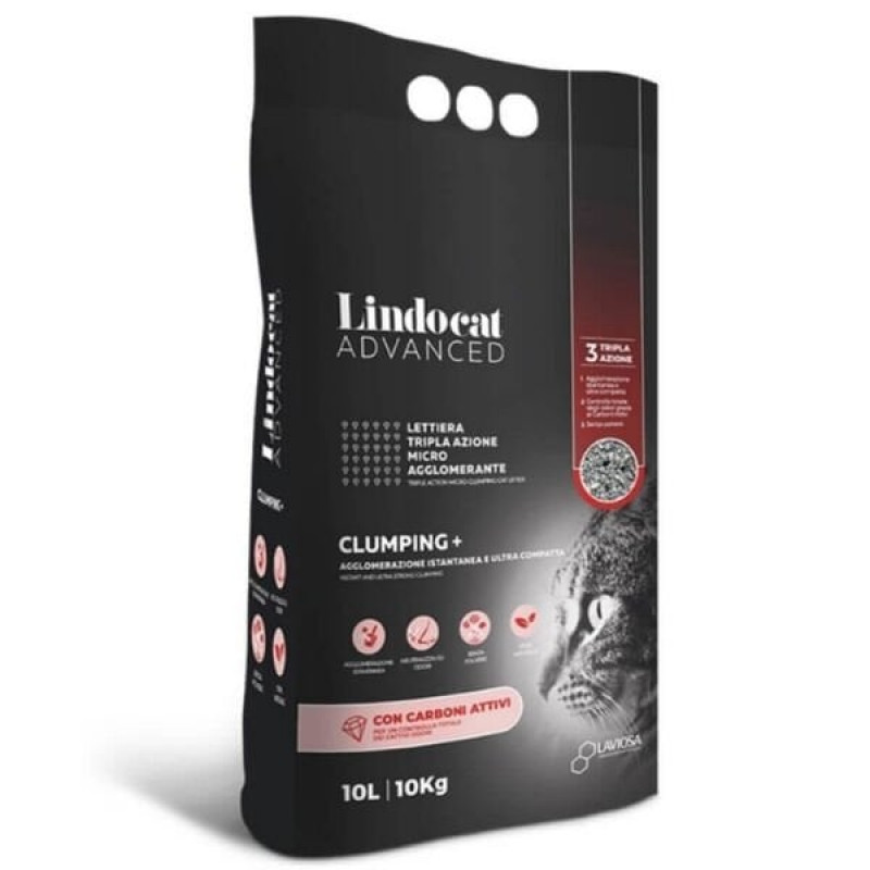 Lindocat Advanced 10 Lt Aktif Karbonlu Ekstra Güçlü Topaklanan Gri Kedi Kumu 