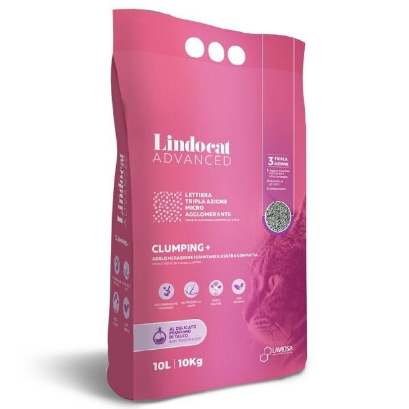 Lindocat Advanced 10 Lt Bebek Pudralı Ekstra Güçlü Topaklanan Gri Kedi Kumu 
