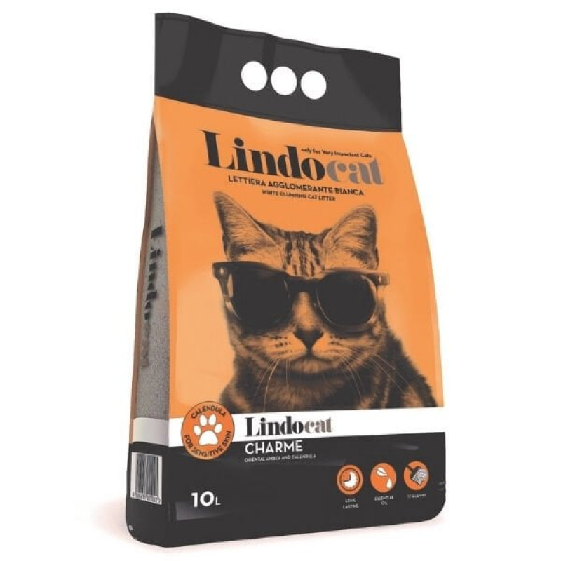 Lindocat Charme 10 Lt Amber Kokulu Kalın Taneli Kedi Kumu 