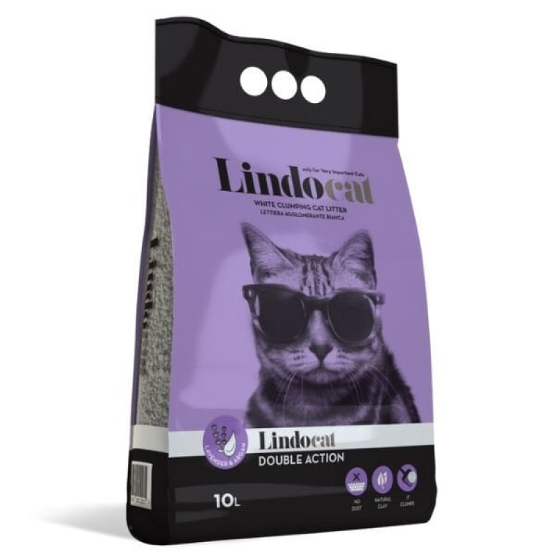 Lindocat Double Action 10 Lt Argan Yağı ve Lavanta Kokulu Topaklanan Kedi Kumu 