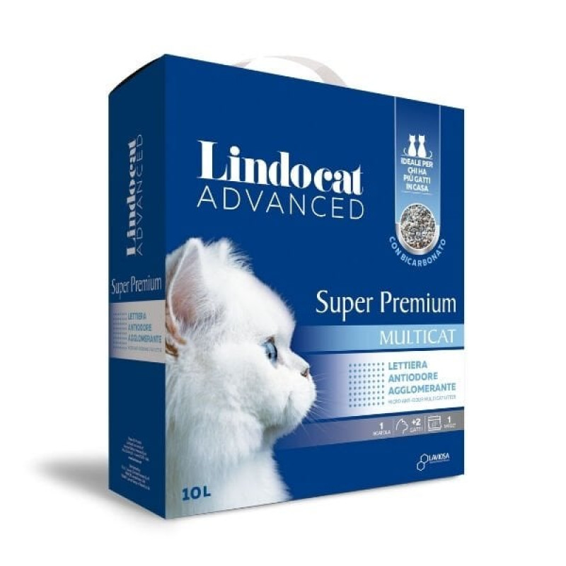 Lindocat Super Premium Multicat 10 Lt Bikarbonatlı Koku Önleyici Extra Güçlü Topaklanan Kedi Kumu 