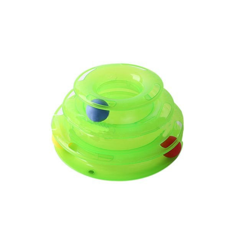 Love Pets 25x13 Cm Üç Katlı Toplu Yuvarlak Oyuncak Yeşil | Kedi Oyun Alanı Love Pets 25x13 Cm Üç Katlı Toplu Yuvarlak Oyuncak Yeşil | Kedi Oyun Alanı