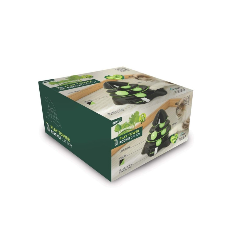 M-Pets 25 Cm Yaylı Rocket Toplu Kedi Oyuncağı Siyah