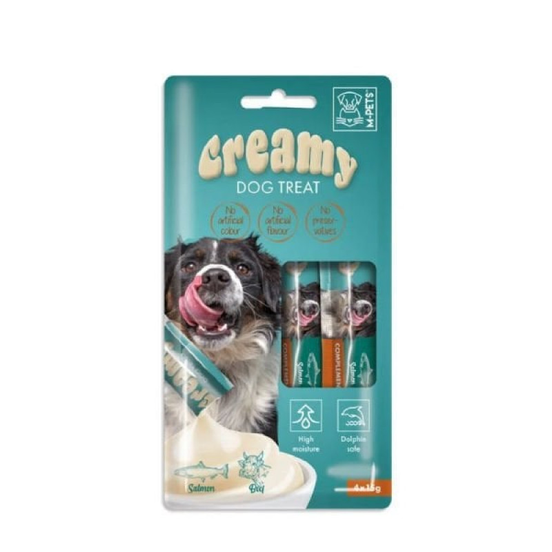 M-Pets 4 Adet Creamy Somon ve Biftek 15 Gr | Sıvı Köpek Ödül Maması M-Pets 4 Adet Creamy Somon ve Biftek 15 Gr | Sıvı Köpek Ödül Maması