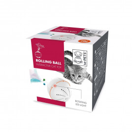 M-Pets 8.2 Cm Yuvarlanan Top İnteraktif Kedi Oyuncağı Beyaz