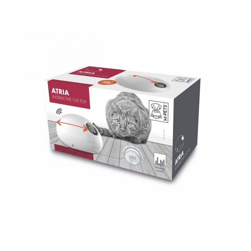 M-Pets Atria İnteraktif Fare Kedi Oyuncağı 18.6x9.6x9.4 Cm Beyaz