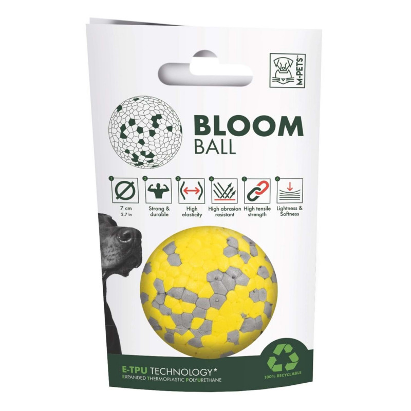 M-Pets Bloom Ball Parçalanmaz Top Köpek Oyuncağı 7 Cm Sarı