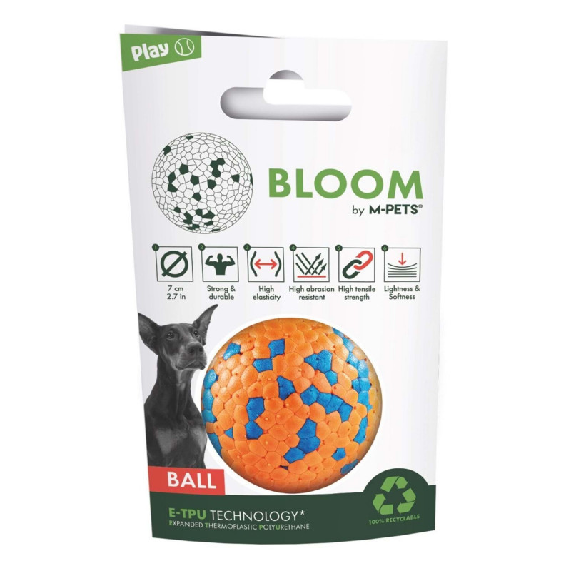 M-Pets Bloom Ball Parçalanmaz Top Köpek Oyuncağı 7 Cm Turuncu