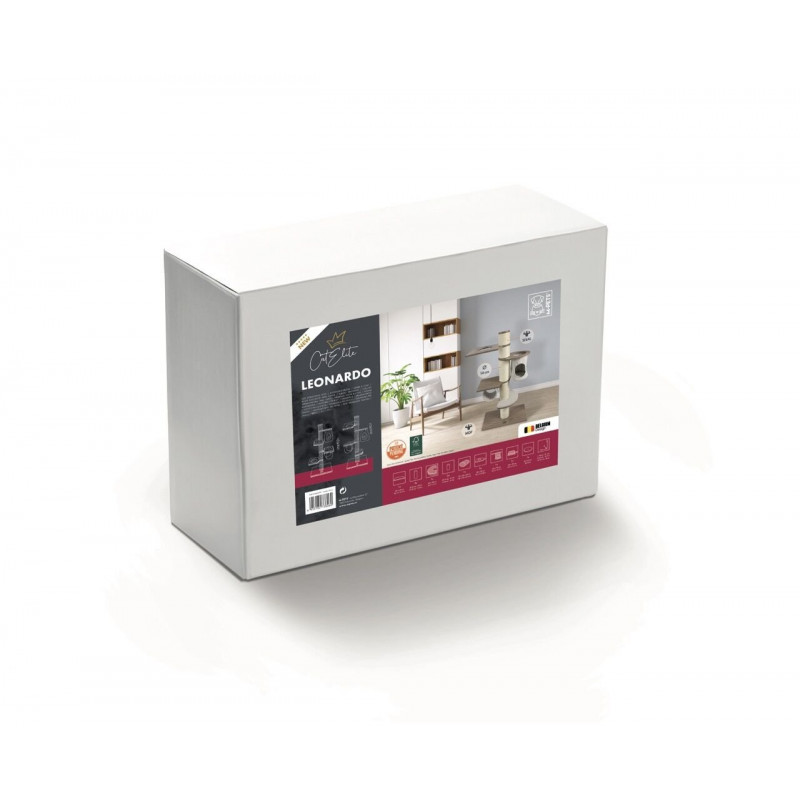 M-Pets Catelite Leonardo Kule Kedi Tırmalama Tahtası Krem/Kahverengi 68x40x127 Cm