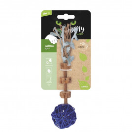 M-Pets Charmy Amulet Matatabi Çubuklu Top Kedi Oyuncağı 18 Cm Mavi