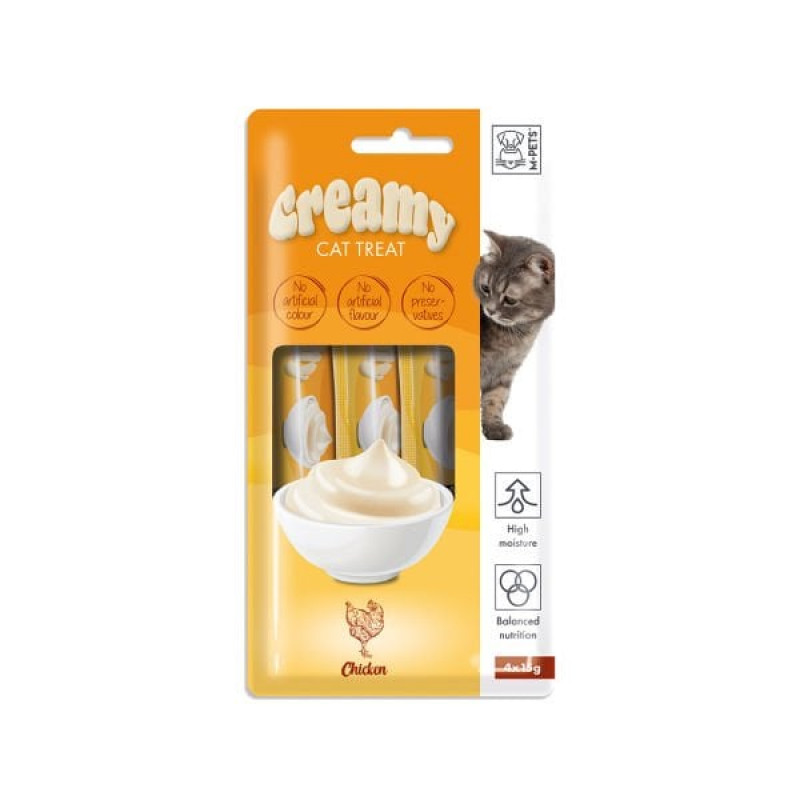 M-Pets Creamy Tavuklu Sıvı Kedi Ödül Maması 4x15 Gr