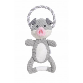 M-Pets Eco Chewtopia Domuz Peluş Kedi ve Köpek Oyuncağı 34x19x8 Cm Gri