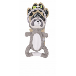 M-Pets Eco Chewtopia Rakun Peluş Kedi ve Köpek Oyuncağı 35x19x8 Cm Gri