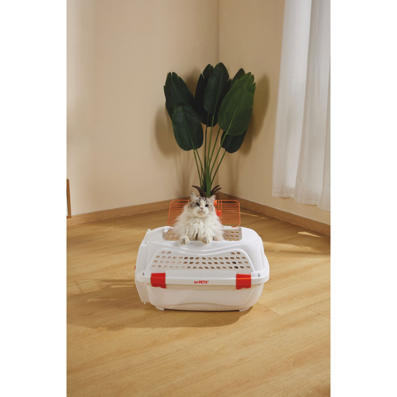 M-Pets Eco Giro Carrier Kedi ve Küçük Irk Köpek Taşıma Çantası 51.6x32.7x29.6 Cm Beyaz/Turuncu Small