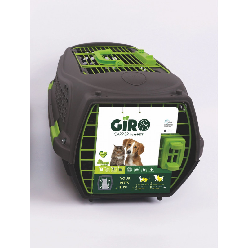M-Pets Eco Giro Carrier Kedi ve Küçük Irk Köpek Taşıma Çantası 51.6x32.7x29.6 Cm Siyah/Yeşil Medium