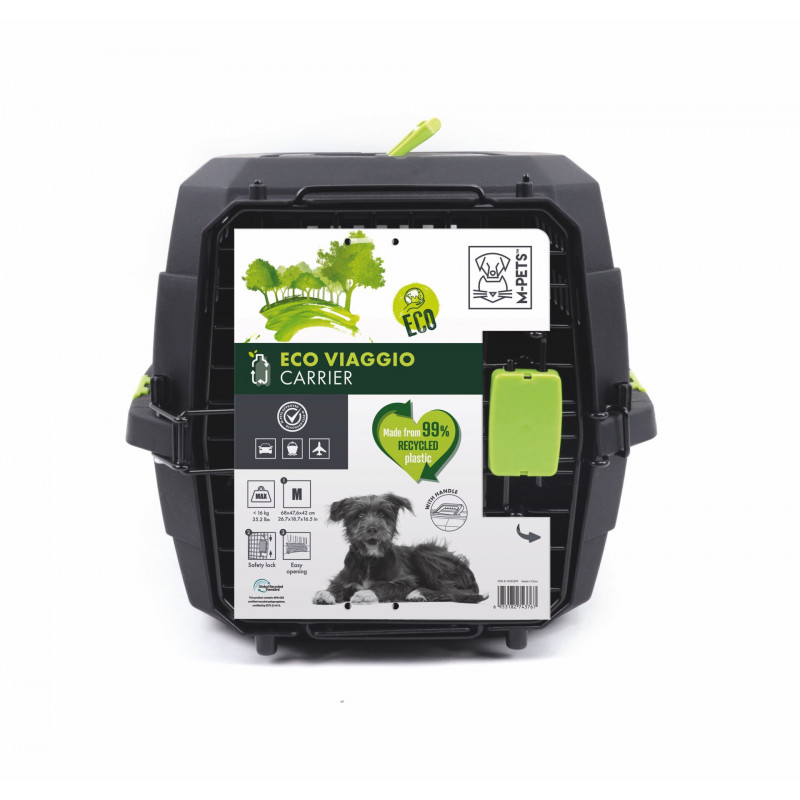 M-Pets Eco Viaggio Carrier Lata Kedi ve Küçük Irk Köpek Taşıma Çantası 68x47.6x42 Cm Siyah Medium