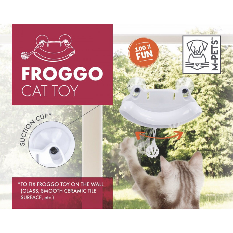 M-Pets Froggo İnteraktif Kurbağa Kedi Oyuncağı 17x18.5x6 Cm Beyaz