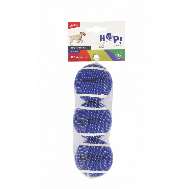M-Pets Hop Tenis Topu Köpek Oyuncağı 6.4 Cm 3 Adet Mavi