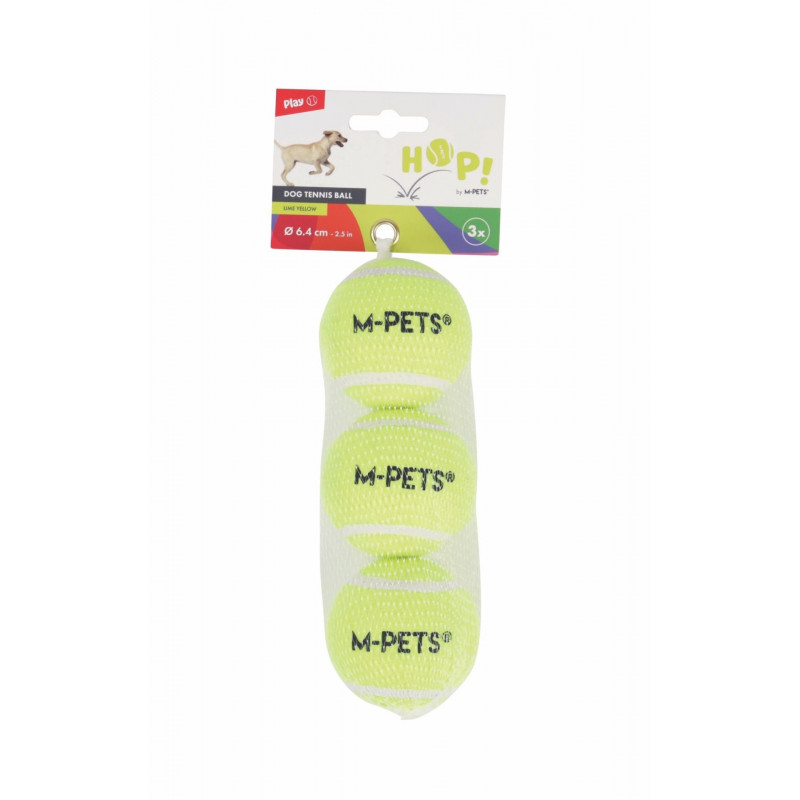 M-Pets Hop Tenis Topu Köpek Oyuncağı 6.4 Cm 3 Adet Sarı