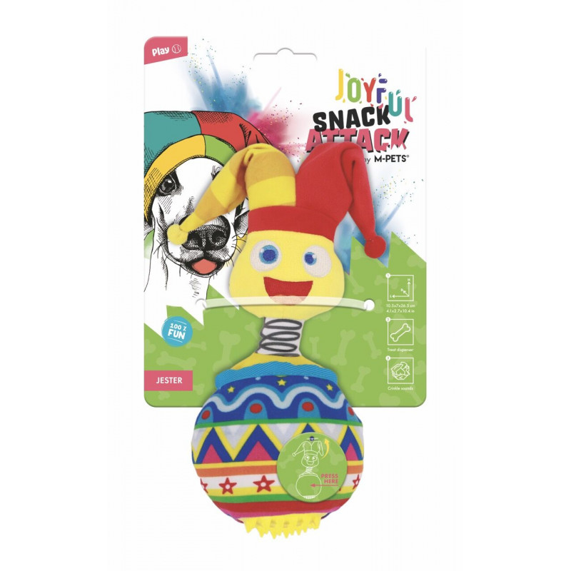 M-Pets Joyful Jester Ödül Hazneli Köpek Oyuncağı 10.5x7x26.5 Cm Renkli