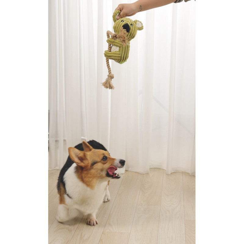 M-Pets Lars Kuala Peluş Kedi ve Köpek Oyuncağı 34x11x7 Cm Gri/Yeşil