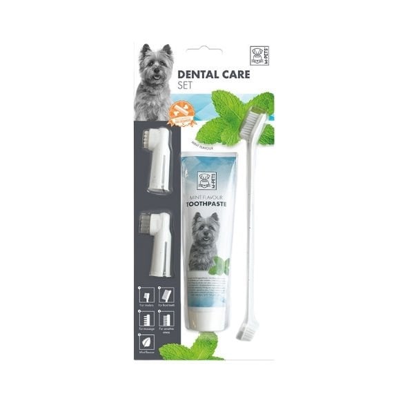 M-Pets Naneli Aromalı Diş Macunu ve Fırça Seti | Köpek Ağız Ve Diş Bakım Ürünü