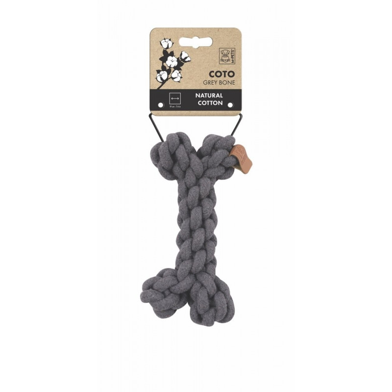 M-Pets Örgü 19 Cm Kemik Şeklinde Peluş Kedi ve Köpek Oyuncağı Gri