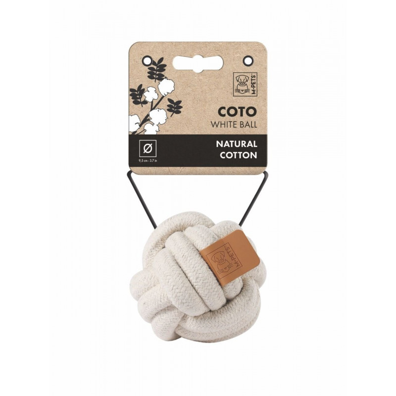 M-Pets Örgü Top Kedi ve Köpek Oyuncağı 9.5 Cm Beyaz