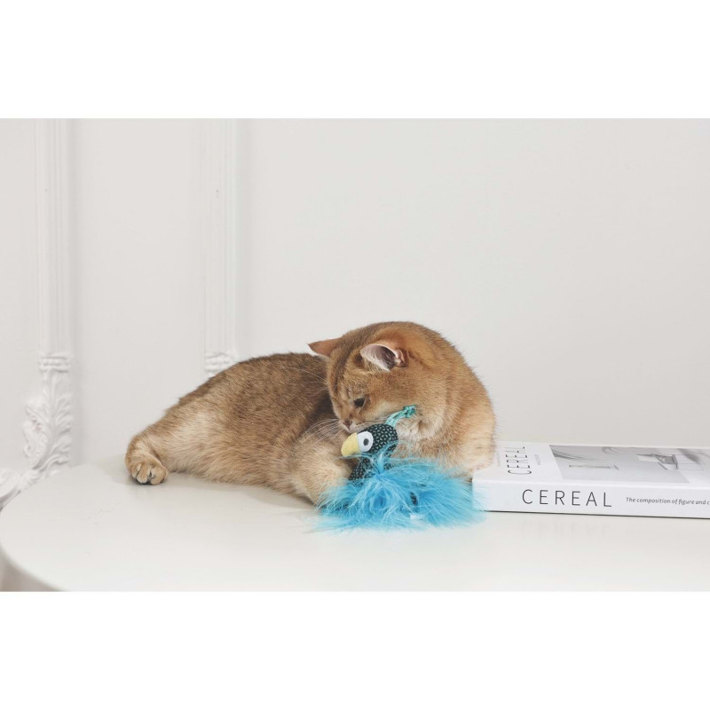 M-Pets Plume Peaock Catnipli Kedi Oyuncağı 7x9x3 Cm Mavi