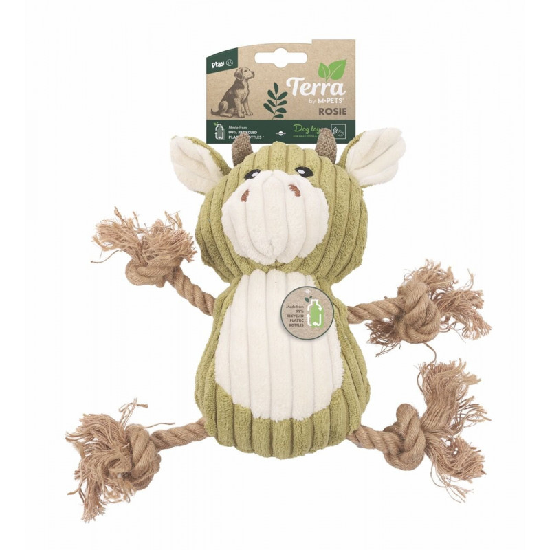 M-Pets Rosie Peluş Kedi ve Köpek Oyuncağı 28x23x11 Cm Beyaz/Yeşil