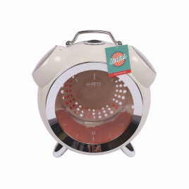 M-Pets Sixties Saat Şeklinde Kedi ve Küçük Irk Köpek Taşıma Çantası 40x44x26 Cm Beyaz