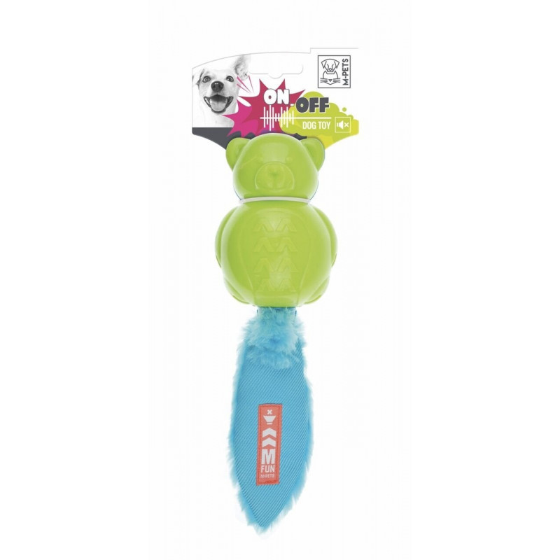 M-Pets Teddy 30 Cm  Sesli Kauçuk Köpek Oyuncağı Mavi/Yeşil