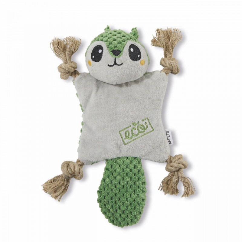 M-Pets Terra Eco Pip Peluş Yavru Köpek Oyuncağı 25x20x5 Cm Beyaz/Yeşil