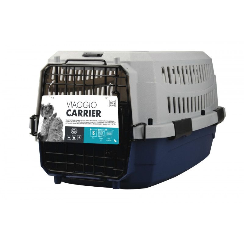 M-Pets Viaggio Carrier Iata Kedi ve Küçük Irk Köpek Taşıma Çantası 58.4x38.7x33 Cm Gri/Lacivert Small