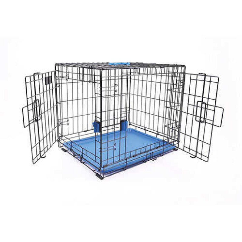M-Pets Voyager 2 Kapılı Köpek Kafesi Medium Mavi 76x48x53 Cm