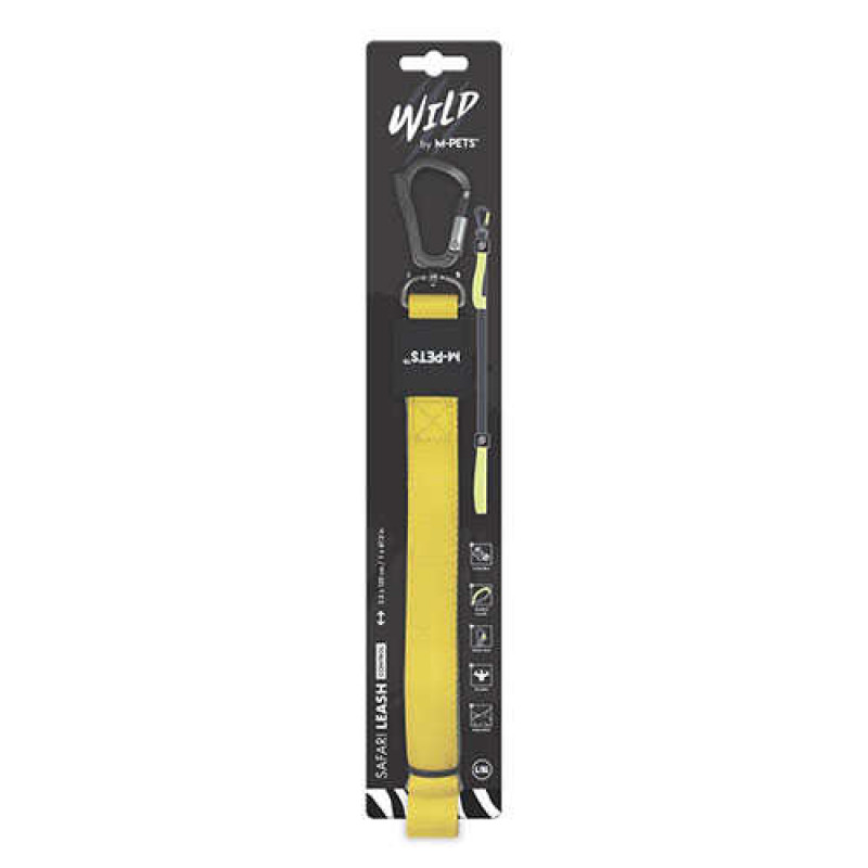 M-Pets Wild Safari Köpek Gezdirme Kayışı Sarı Large-XLarge 2,5x120 Cm