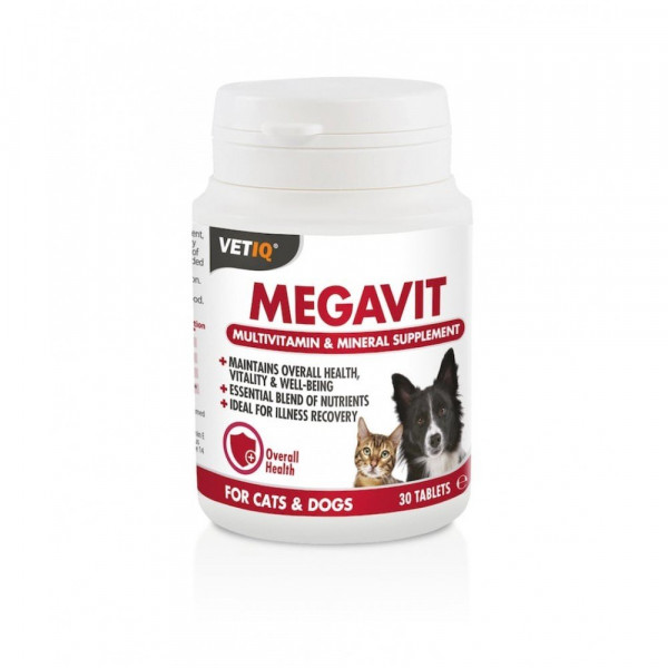 MC 30 Tablet VetIQ Megavit Kedi ve Köpekler İçin Multivitamin | Kedi Vitamini