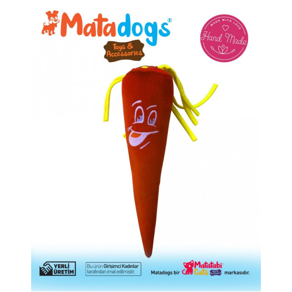 Mata Dogs 28 Cm Mooni Havuc Şekilli Oyuncak | Kumaş Ve Peluş Köpek Oyuncağı