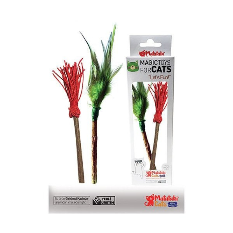 Matatabi Cats 18 Cm Tüylü Çubuk+Süpürge Oyuncagı 2'Li | Kedi Oltası Matatabi Cats 18 Cm Tüylü Çubuk+Süpürge Oyuncagı 2'Li | Kedi Oltası
