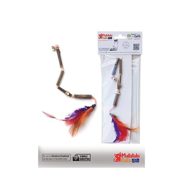 Matatabi Cats 35 Cm İpli Tüylü Çubuk Oyuncak | Kedi Oltası
