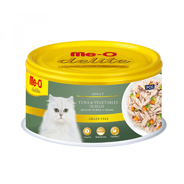 Me-O 6 Adet Delite Adult Tuna & Vegetables in Jelly 80 Gr | Yetişkin Kedi Maması