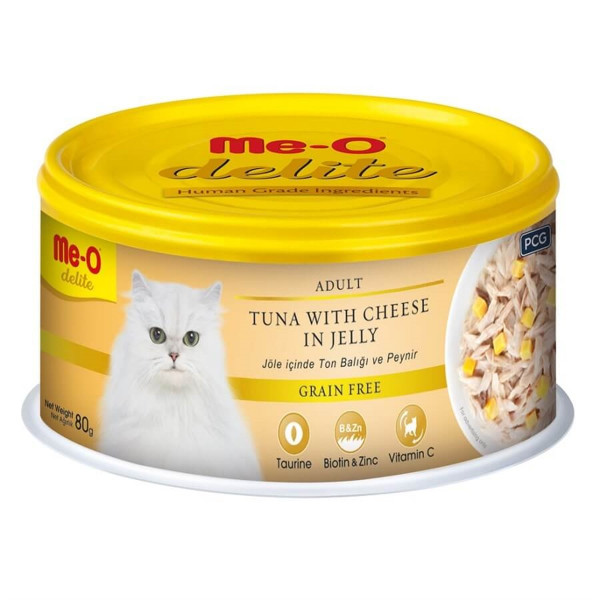 Me-O 80 Gr Delite Adult Tuna & Cheese in Jelly | Yetişkin Kedi Maması